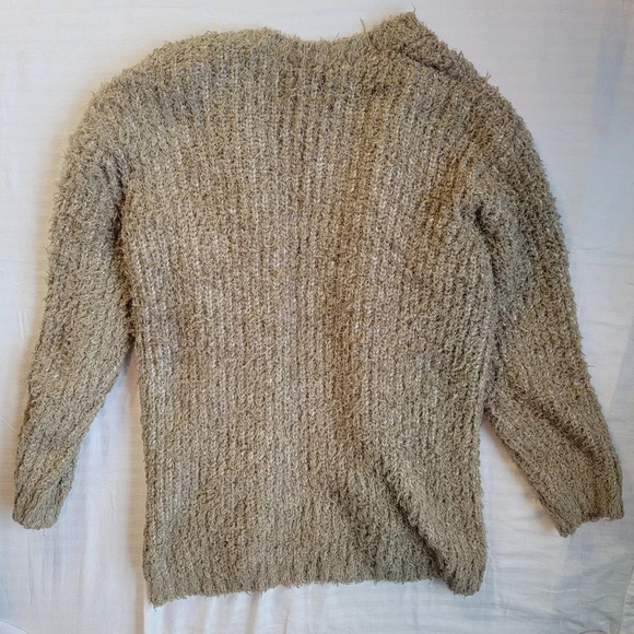 Kensie Soft Fuzzy Tan Open Front Cardigan Sweater Women's M - Picture 5 of 12